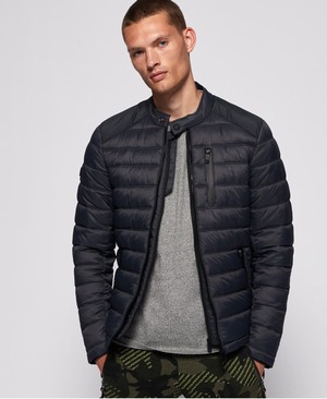 Superdry Commuter Quilted Biker Férfi Kabát Fekete | AKVJH4701